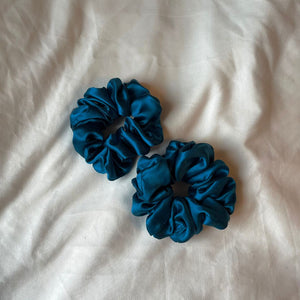 Midnight Blue Silk Scrunchie